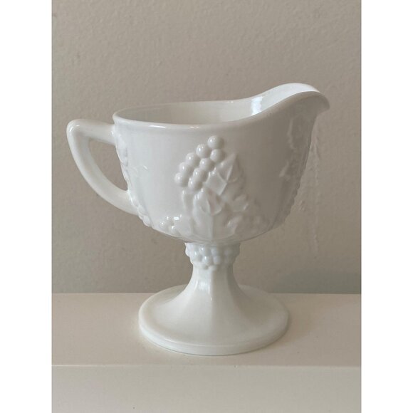 White Milk Glass Creamer Stem Replacement Vintage - Picture 15 of 16